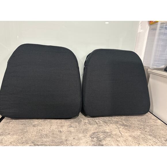 D-Shaped Chair Cushions, Thick Dining Chair Pads with Ties and Removable, Black - Picture 3 of 5